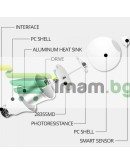 LED крушка със сензор за движение, 12W енергоспестяваща крушка, крушка със светлинен сензор